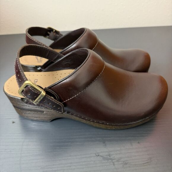 Dansko Clogs Slingback Brown Leather Womens Size US 7.5 / 8 EU 38 - Picture 12 of 16
